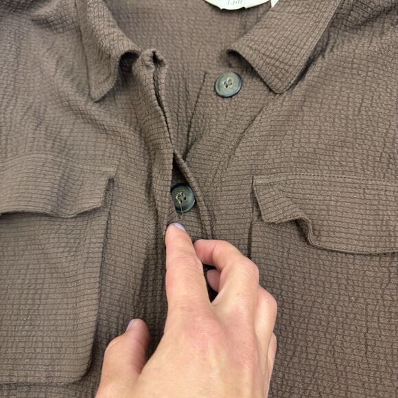 J. Jill Linen /Rayon 2 Pce Set Jacket & Pants in M 10 Brown Seersucker Lagenlook - Picture 3 of 16